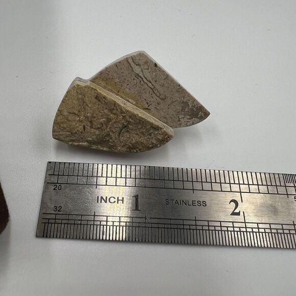 Handmade ~20" Quartz Granite Stone Gold Tone Statement Necklace And Earrings Vtg - Picture 12 of 14